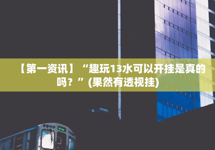 【第一资讯】“趣玩13水可以开挂是真的吗？”(果然有透视挂)