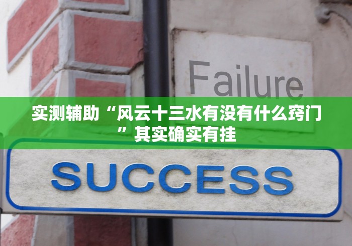 实测辅助“风云十三水有没有什么窍门”其实确实有挂