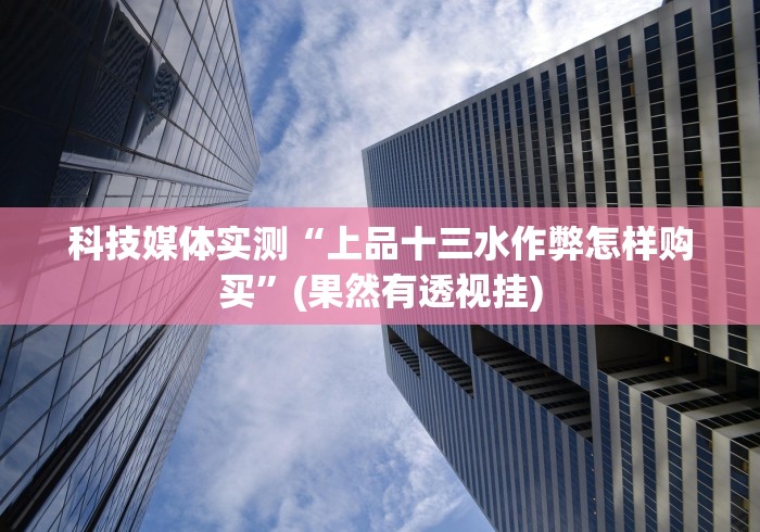 科技媒体实测“上品十三水作弊怎样购买”(果然有透视挂)