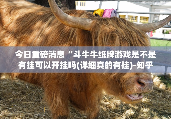 今日重磅消息“斗牛牛纸牌游戏是不是有挂可以开挂吗(详细真的有挂)-知乎