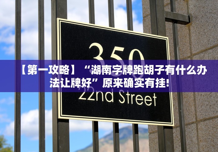 【第一攻略】“湖南字牌跑胡子有什么办法让牌好”原来确实有挂!