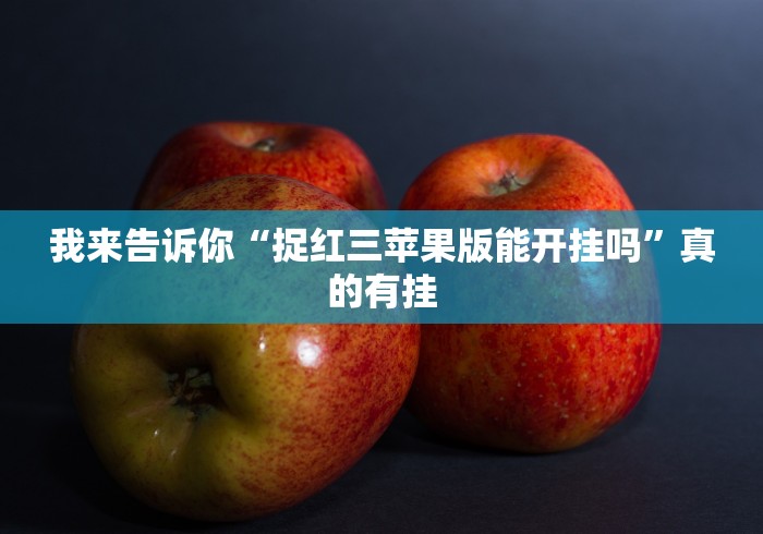 我来告诉你“捉红三苹果版能开挂吗”真的有挂