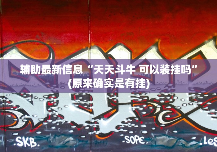 辅助最新信息“天天斗牛 可以装挂吗”(原来确实是有挂)